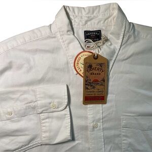 Faherty Men XXLT Supima Cotton Blend Oxford Tall Pure White LS 2XLT New